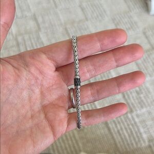 Elegant Silver Bracelet with Black Accents